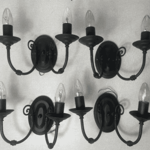 Twin Wall Lights With Black Finish - House Fixtures