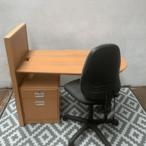 Office Desk, Chair & Filing Cabinet