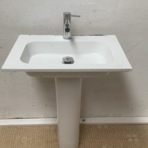 Bathroom Sink, Mixer Tap & Pedestal