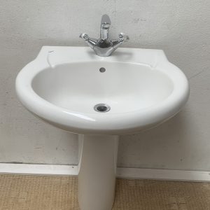 Bathroom Sink, Mixer Tap & Pedestal