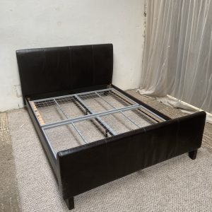 Kingsize leatherette Bedframe - Dark Brown