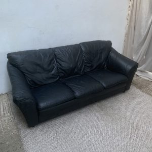 Black leatherette 3 Seater Sofa