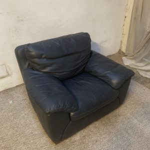 Italian Leather Armchair - Blue