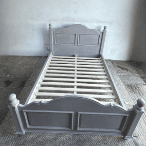 Double Wooden Bedframe - Grey / lilac