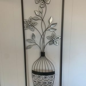 Metal Wall Art - Vase & Flowers