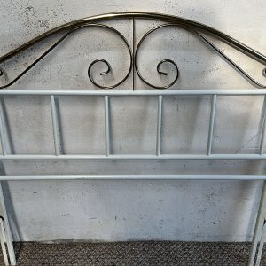 Double Headboard - White Metal Frame