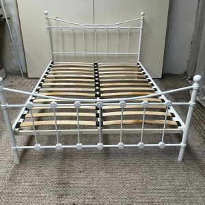 White Metal King Bedframe