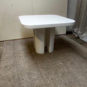 Postmodern Casted Stone Faux Marble Coffee Table