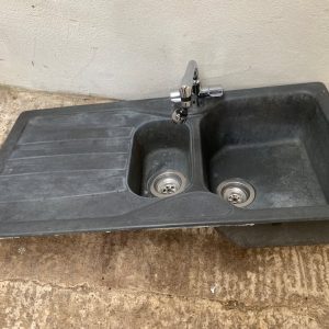 1.5 Bowl Granite Graphite Moulded Sink & Taps