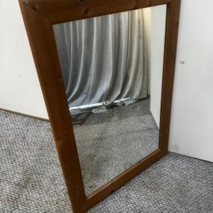 Large pine frame wall mounted mirror