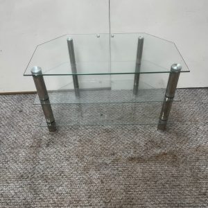 Two shelf glass TV table
