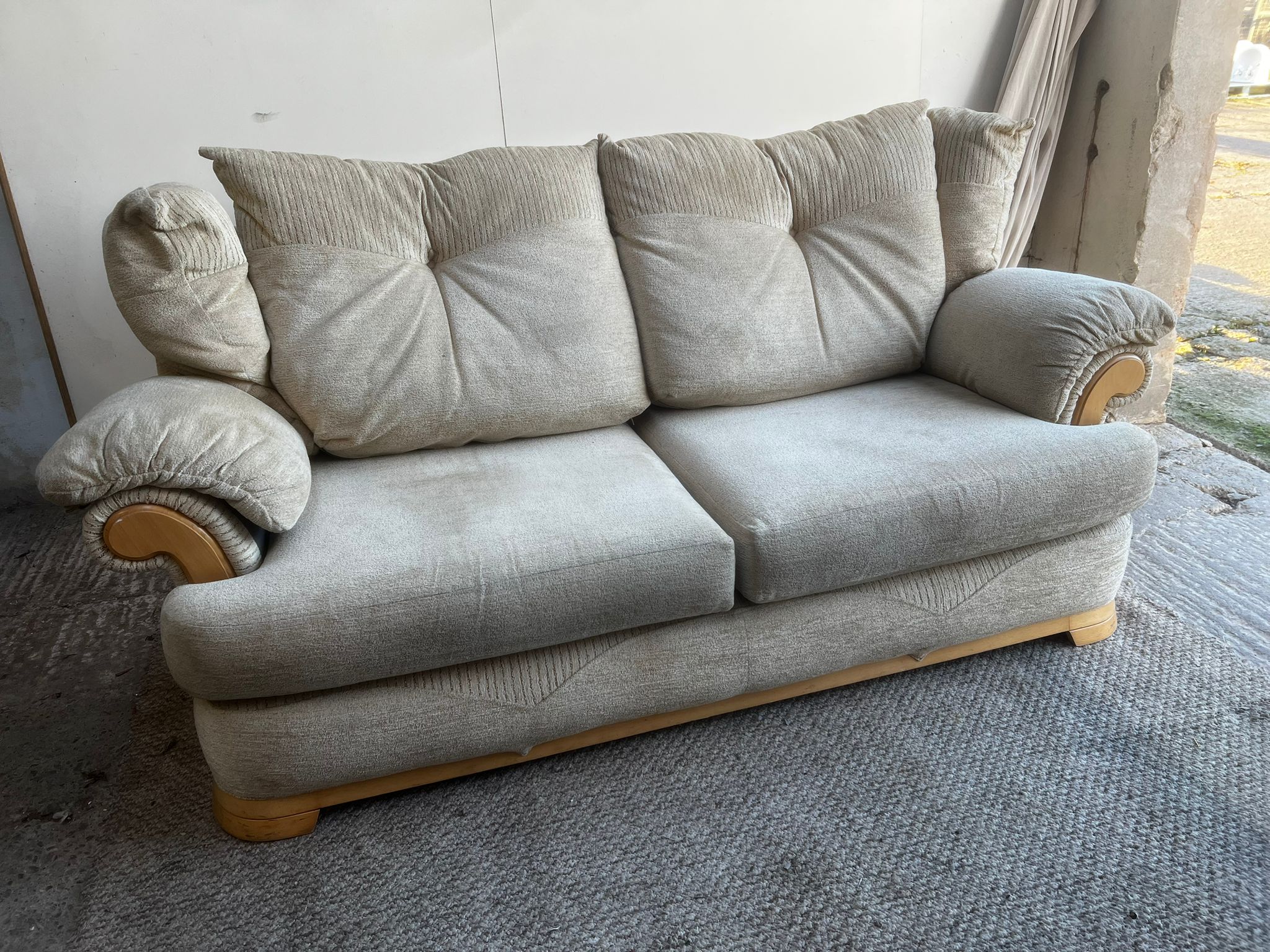 Beige 3 seater sofa