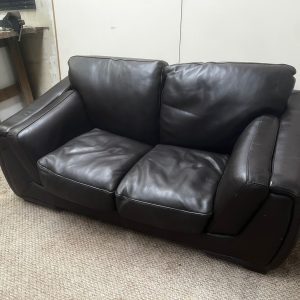 Black Leather 2 Seater