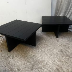 Black solid wood occasional table