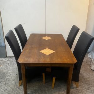 Walnut effect kitchen table with four chairs