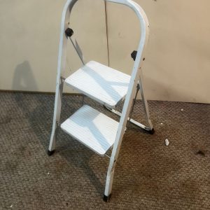 White metal steps